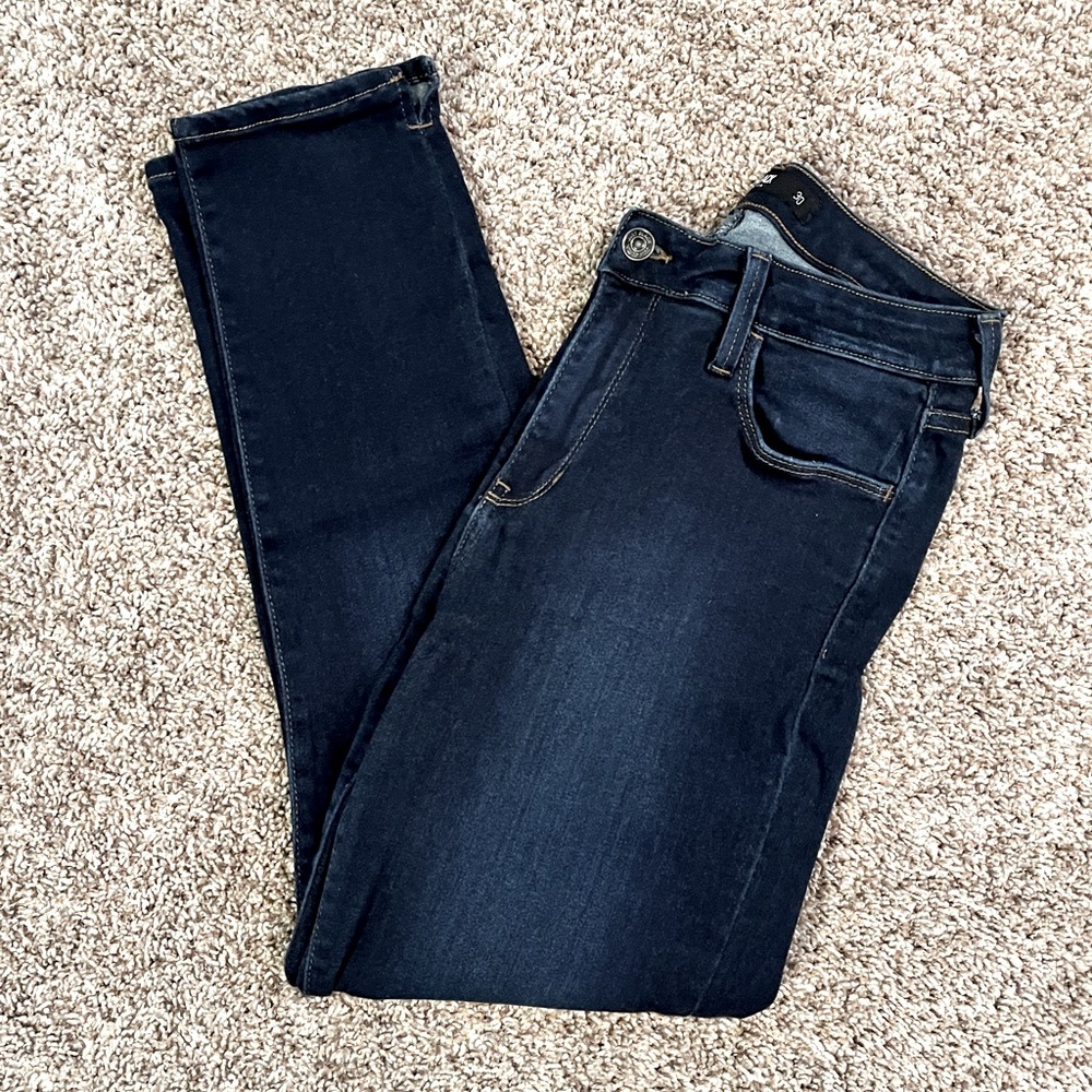 Just Black Dark Wash Slit Hem Jeans